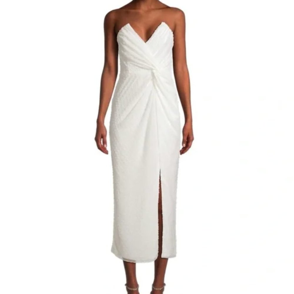 NWT Katie May Come On Home Twisted Strapless Midi-Dress